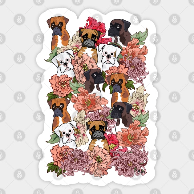 Because Boxer Dog Sticker by huebucket